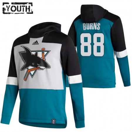 Børn San Jose Sharks Brent Burns 88 2020-21 Reverse Retro Pullover Hooded Sweatshirt